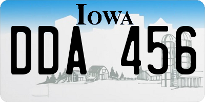 IA license plate DDA456