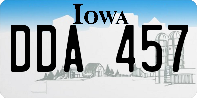 IA license plate DDA457