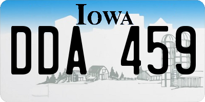 IA license plate DDA459
