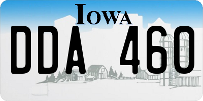 IA license plate DDA460