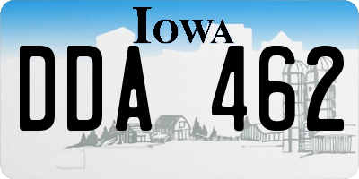 IA license plate DDA462