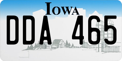 IA license plate DDA465
