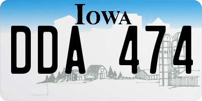IA license plate DDA474