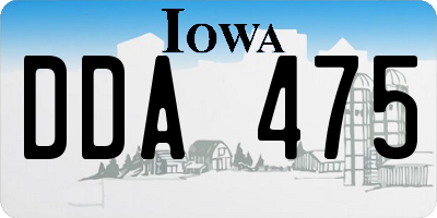 IA license plate DDA475