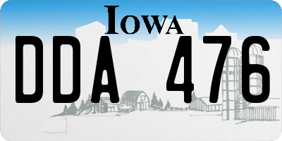 IA license plate DDA476