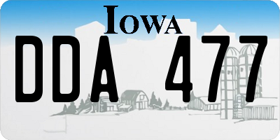 IA license plate DDA477
