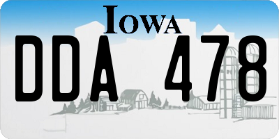 IA license plate DDA478