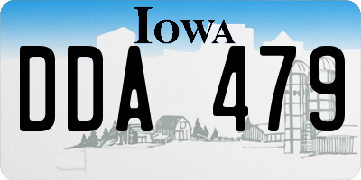 IA license plate DDA479