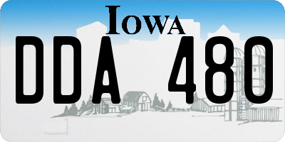 IA license plate DDA480