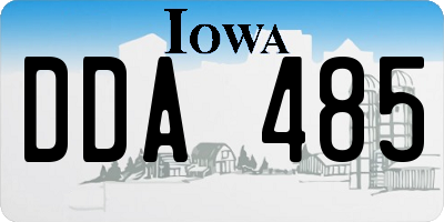 IA license plate DDA485