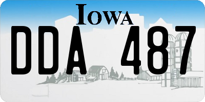IA license plate DDA487