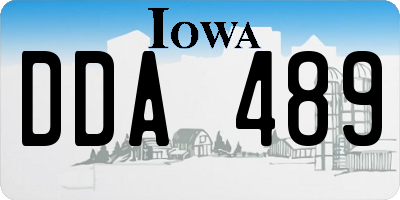 IA license plate DDA489
