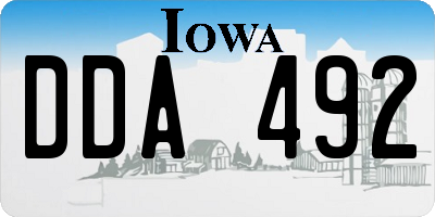 IA license plate DDA492