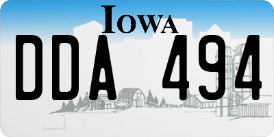 IA license plate DDA494