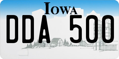IA license plate DDA500