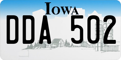 IA license plate DDA502