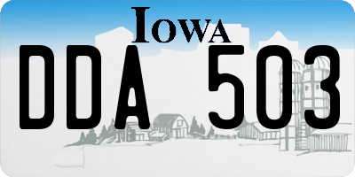 IA license plate DDA503