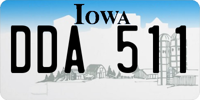 IA license plate DDA511
