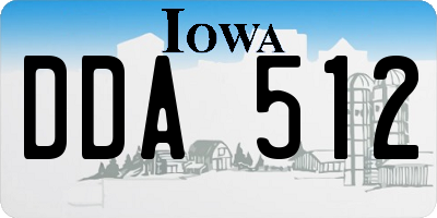 IA license plate DDA512