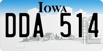 IA license plate DDA514