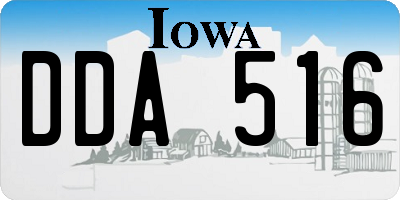 IA license plate DDA516