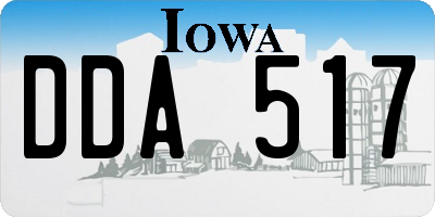 IA license plate DDA517