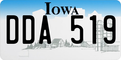 IA license plate DDA519