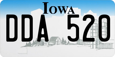 IA license plate DDA520