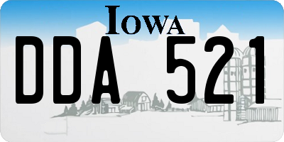 IA license plate DDA521