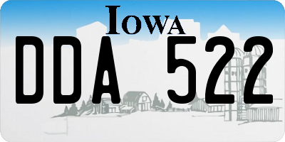 IA license plate DDA522
