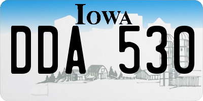 IA license plate DDA530