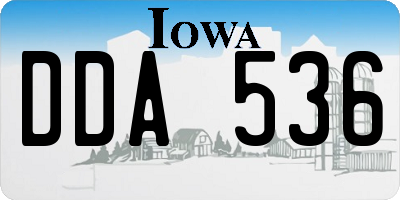 IA license plate DDA536
