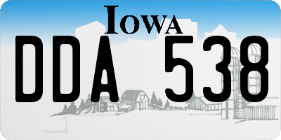 IA license plate DDA538