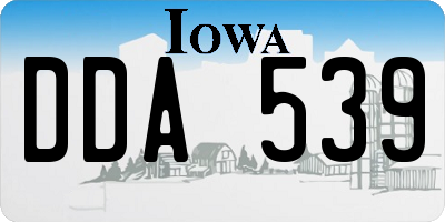 IA license plate DDA539