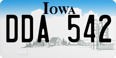 IA license plate DDA542