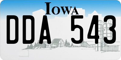 IA license plate DDA543