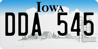 IA license plate DDA545