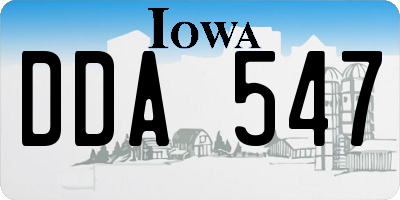 IA license plate DDA547