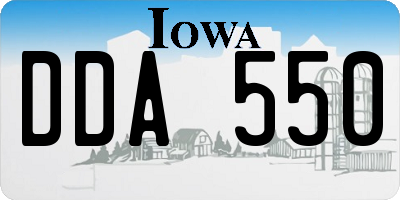IA license plate DDA550