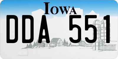 IA license plate DDA551