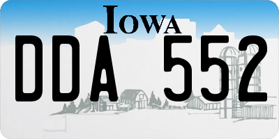 IA license plate DDA552