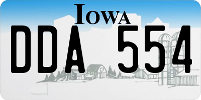 IA license plate DDA554