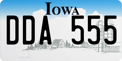 IA license plate DDA555