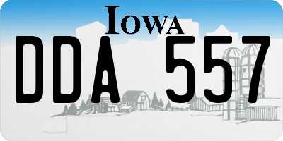 IA license plate DDA557