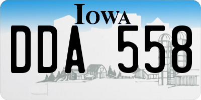 IA license plate DDA558