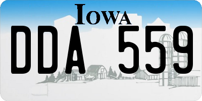IA license plate DDA559