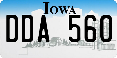 IA license plate DDA560