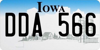 IA license plate DDA566