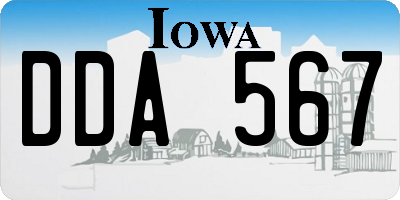 IA license plate DDA567