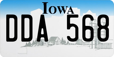 IA license plate DDA568